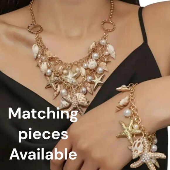 New ANTHRO seashell starfish charm beach Shell bracelet - Picture 7 of 10